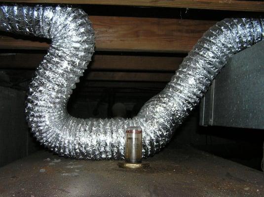 Hose too long and not secured to ceiling