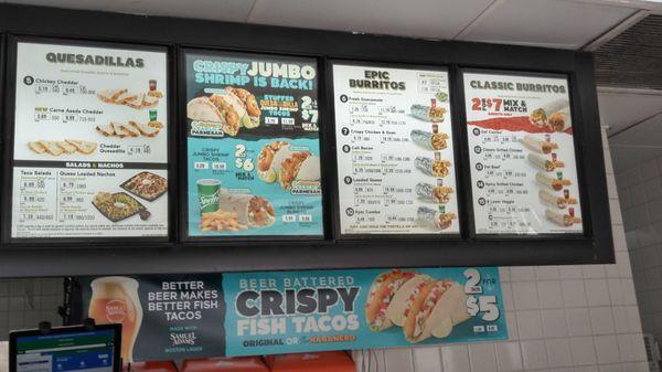 This is the left side of the menu board.