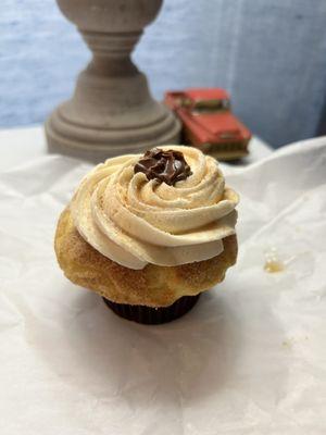 Carmel Nutella filled cupcake.