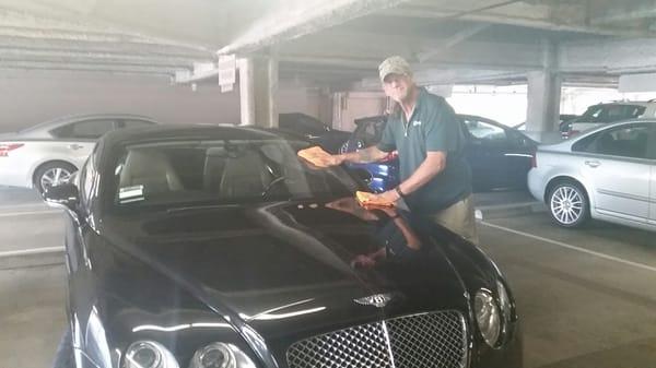 Check out this Bentley the owner in the shop working.