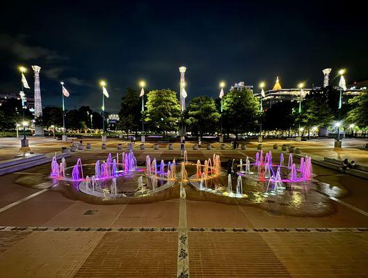 The Fountain of Rings at night