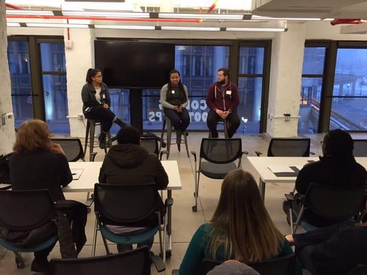 Open House at Grand Circus. Prospective students get the opportunity to meet current students & alum, ask questions and tour the space.