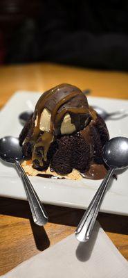 Brownie and ice cream