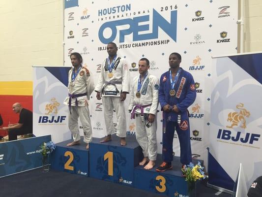 Bobby winning his division at IBJJF Houston