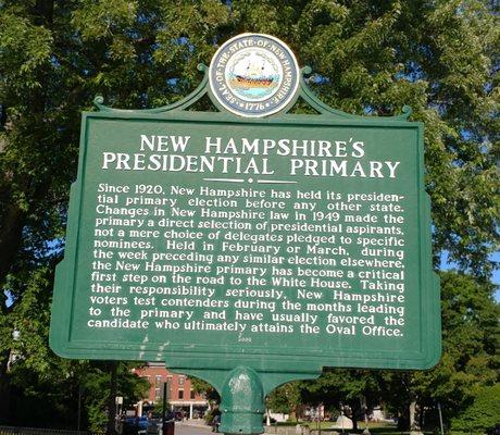 New Hampshire’s Presidential Primary Historical Marker in Concord NH