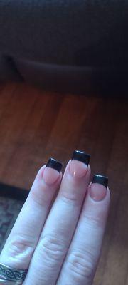 Black tips french manicure