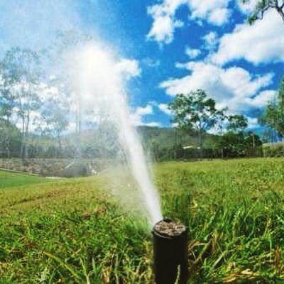 Watering the lawn