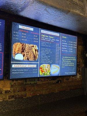 Updated menu prices