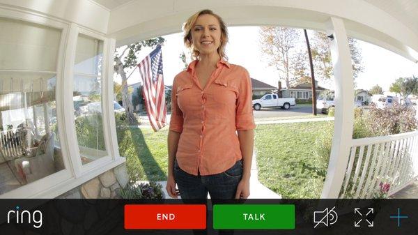 Ring doorbell. See and talk to your guest from anywhere.