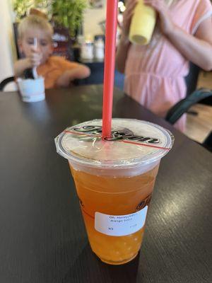 Iced tea with boba