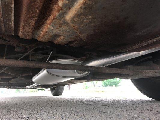 The new exhaust system OXBO fabricated for me was routed correctly and secured properly. I'm very happy with their work!