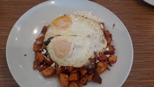 Mediterranean Skillet (over herb potatoes)