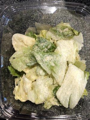 A very sad and small Caesar salad