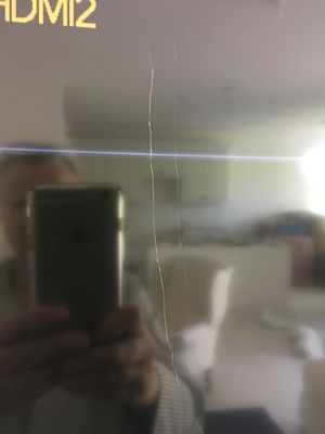 TV screen scratched