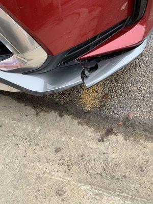 Damaged my new car