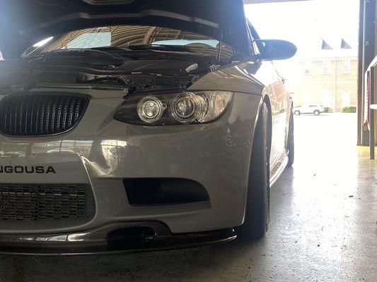 Brand new Carbon Fiber splitter added to a BMW