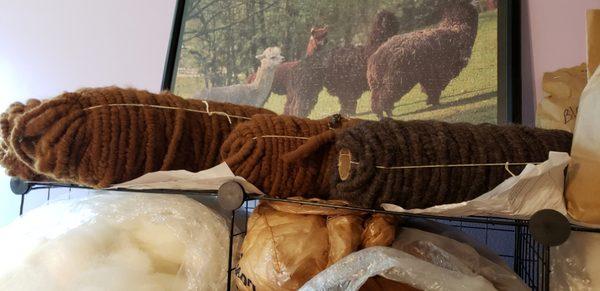 Rug yarn made from our alpaca fiber