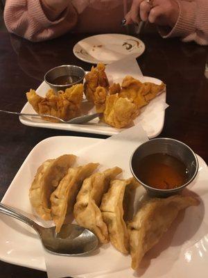 Gyoza and Crab Rangoon