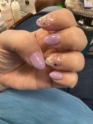 Fullset/Almond shape/ SPARKLE/Spring time feels