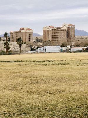 Great view of Harrahs across the river