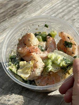 Close up shrimp salad.