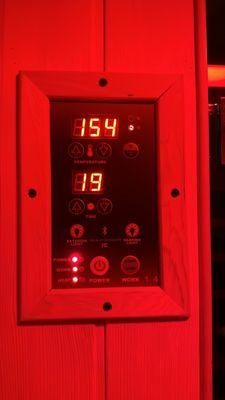 Infrared sauna with multicolored light therapy (red is my favorite)