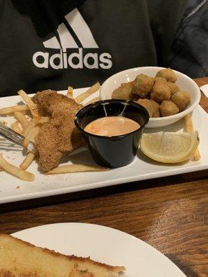 Fried Catfish and fries & fried Okra