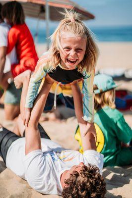 Beach games all day long at our summer camp!