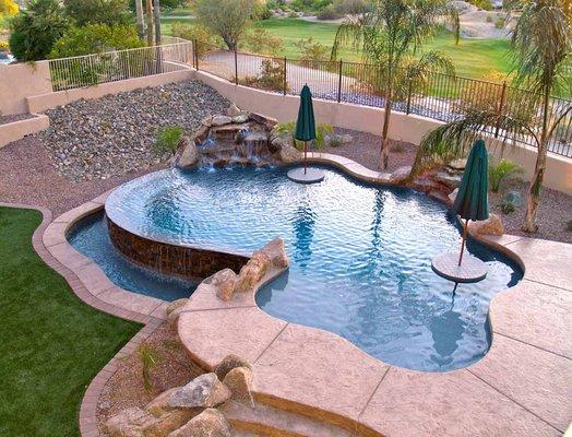 Gold Course Home Pool and Back Yard Design