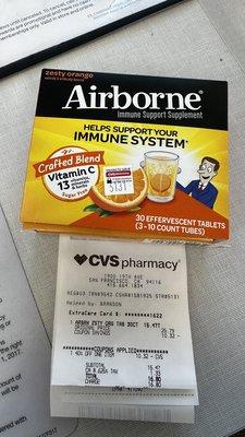 $16.80 Airborne Helps Support Immune System ~ 30 Effervescent Tablets {4/18/2023}