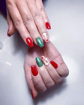 Acrylic Christmas nails art