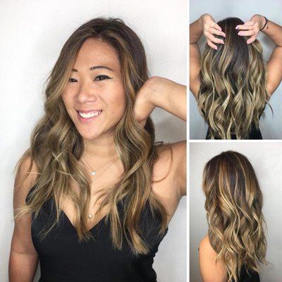 Ash blonde balayage by Keya