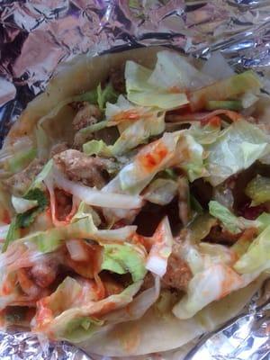 Chicken taco - easy cheese and sour cream, hot