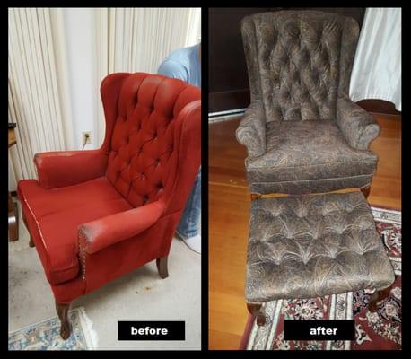 An old chair revived.  Absolutely thrilled with the results!