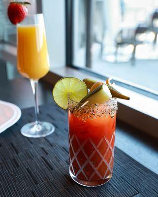 Mimosa and bloody mary