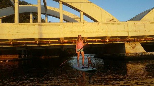 Rainbow bridge at sunset