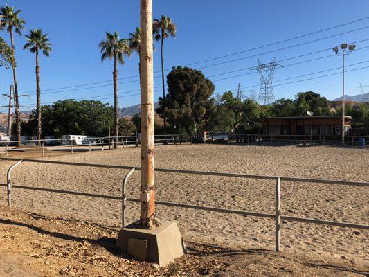 Arena with lights at Bella Vista Stable