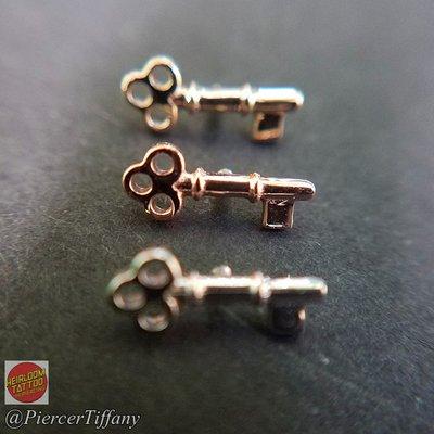 14K Gold Skeleton Key threaded ends from BVLA