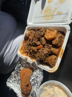 Oxtail Stew with yellow rice  Fried chicken