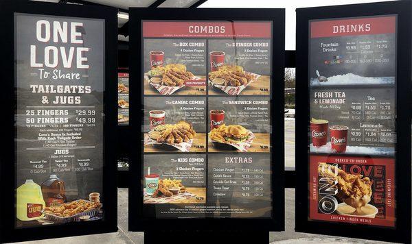 Drive-thru Menu