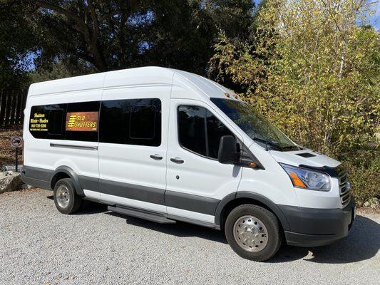 Mobil van. Carries all materials safely to job site