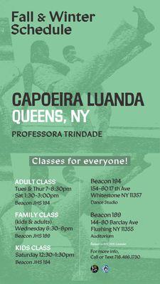 Schedule of classes in Queens