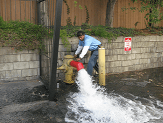 Fire Hydrant getting it's maintenance