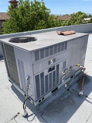 Here's a picture of the old package HVAC system before we replaced it with the new Daiken system.