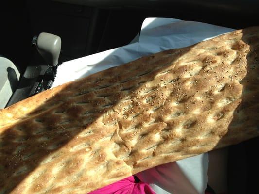 Naan bread is huge