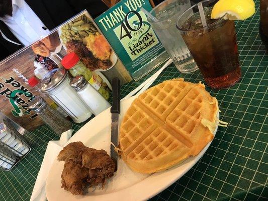 Can't go wrong with chicken and waffles and real honest to gawd sweet tea!