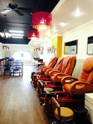 Our pedicure and manicure stations