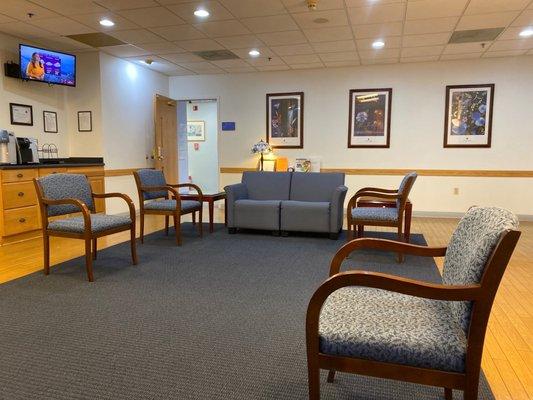 Socially distanced and safe waiting room