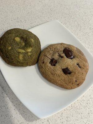 Chocolate chip and pistachio with white chocolate