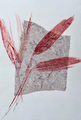 "Bamboo Haiku" Monoprint by Leslie Kramer